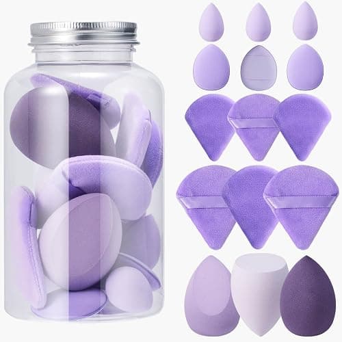 15 pcs Makeup Sponge Blender Sponges for Liquid, Cream, and Powder, Make up sponges for foundation Powder Puff Face Triangle Face Makeup Puff Wet Dry Dual-Use - Image 1