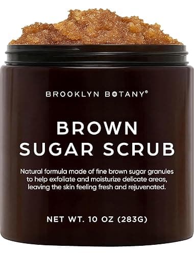 Brooklyn Botany Brown Sugar Body Scrub - Moisturizing and Exfoliating Body, Face, Hand, Foot Scrub - Fights Acne, Fine Lines & Wrinkles, Great Gifts For Women & Men - 10 oz - Image 1