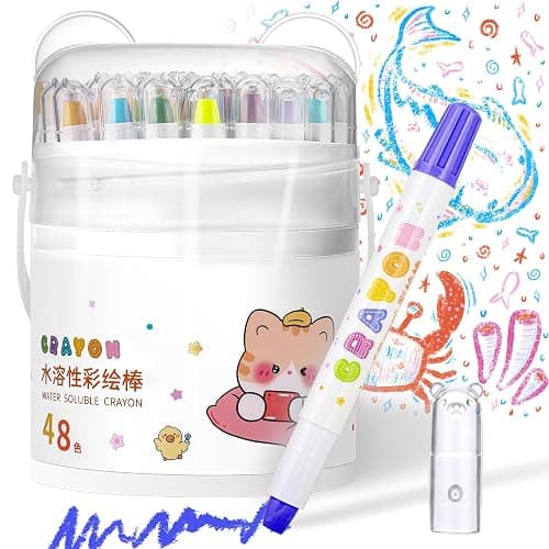 Prudiut 48 Color Silky Twistable Crayons, Washable Art Supplies, Multicultural Pastel Gel Crayons, Easy Grip Coloring Gift - Image 1