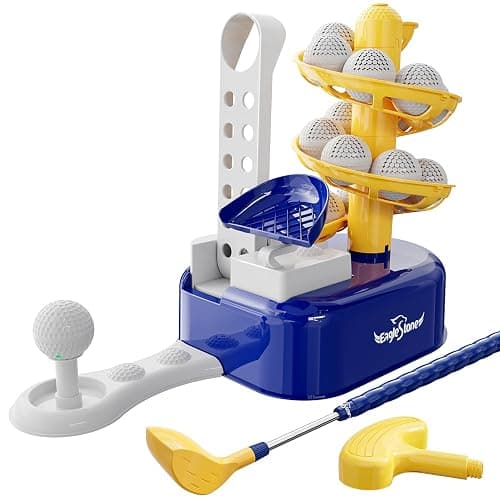 EagleStone Toddler Golf Set with Foot Pedal Launcher, Kids Golf Toy for Ages 3-8, Includes Adjustable Golf Club, 15 Balls & Golf Cart, Indoor&Outdoor Sports Gift for Boys and Girls - Image 1
