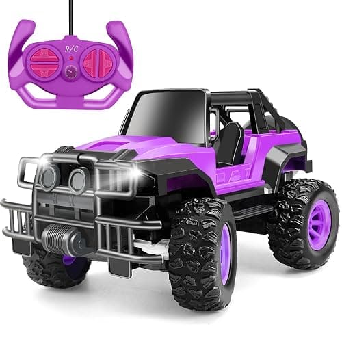 Ynybusi Remote Control Car RC Racing Cars, 1:20 Scale Remote Control Monster Truck, 2.4Ghz LED Light Off-Road Rc Cars,Toy Cars for Kids Boys Girls 6 7 8 9 10 Years Old (Purple) - Purple - Image 1