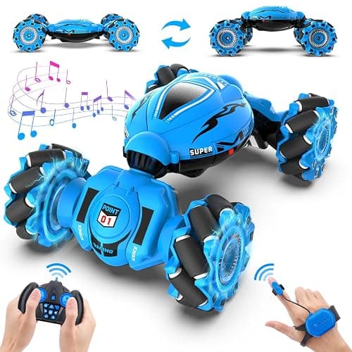Dysaim Gesture RC Car, Gesture Sensing RC Stunt Car Toys for Kids 6-12 yr, 2.4GHz 4WD Hand Remote Control with Lights Music, Off-Road 360° Rotation Drift for Birthday Toy Gifts - Image 1