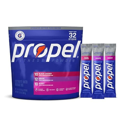 Propel Electrolyte Powder Drink Mix, 3 Flavor Variety Pack, (32 Servings) | Zero Sugar, Enhanced Water Beverage, Gatorade Electrolytes, Vitamins, No Added Colors, No Artificial Flavors, Hydration - Image 1