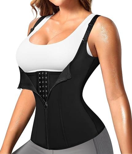 Nebility Waist Trainer for Women Corset Shapewear with Zipper Women's Waist Cincher Tank Top with Adjustable Straps - Image 1