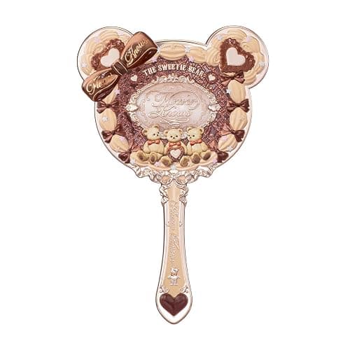 Flower Knows The Sweetie Bear Hand Mirror,Vintage Portable Handheld Mirror,Fancy & Pretty Princess Mirror with Long Handle,Gift for Girls(Carmal Brown) - Image 1
