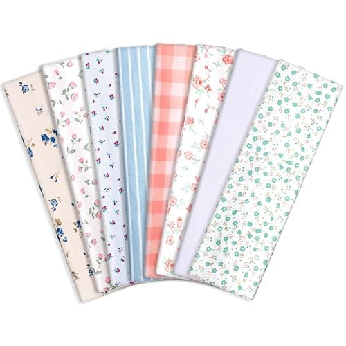obeoby Floral Headbands for Women, Stripe Hairbands Non Slip Cotton Sports Hair Bands for Women's Hair Stocking Stuffers for Teen Girls - Image 1