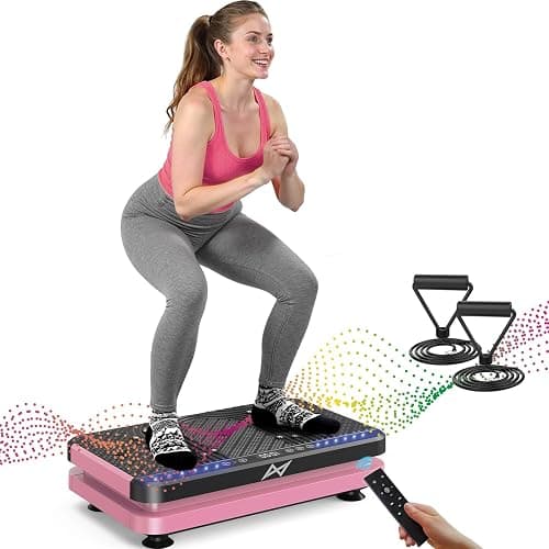 AXV Vibration Plate Fitness Platform Exercise Machine Vibrating Shaking Full Body Shaker Workout Vibrate Stand Shake Board Sport Gym for Weight Loss Fat Burner for Women Men - Image 1