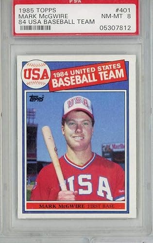 Graded 1985 Topps USA Baseball Team Mark McGwire #401 Rookie RC Baseball Card PSA 8 NM-MT - Image 1