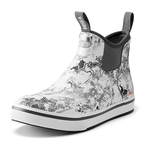 HISEA Men's Deck Rain Boots Saltwater Fishing Booties Waterproof Ankle Rain Boots with High Traction - Image 1