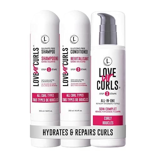 Love Ur Curls - Shampoo & Conditioner Set with All in One Curl Cream Styler for Curly Hair, 3 Step System for Repair and Moisturizing - Image 1