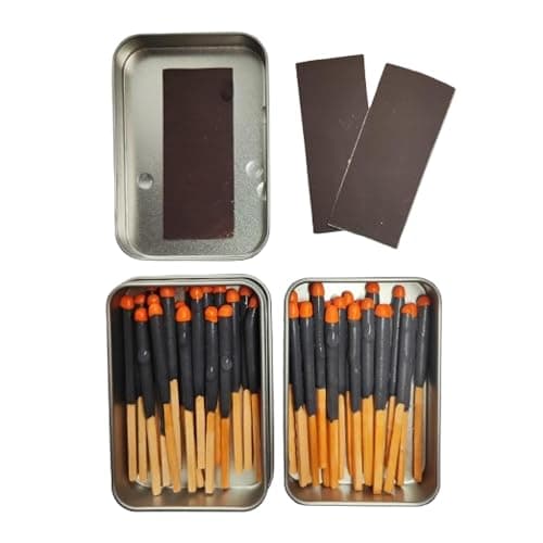 eGreen Waterproof Camping Matches: 40 Count, 3" Long, 2" Heads with 2 Tins | Each stormproof match burns up to 25 sec; reignites after water/soil exposure. Extra striker for survival and emergencies. - Image 1