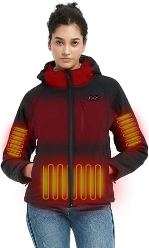 LOFINIMO Heated Jackets for Women with Battery Pack Included, Softshell Womens Heated Jacket with Adjustable&Detachable Hood - Image 1