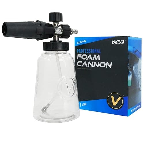 VIKING Professional Foam Cannon for Car, Adjustable Spray Nozzle, 1.1 Liter Soap Canister, 1/4" Quick Connect Plug for Pressure Washer and Car Detailing Kit - Image 1