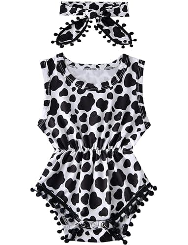 Ahegao 0-24 Months Baby Floral Romper Toddlers Outfits Infant Playsuits + Headband Jumpsuit - Image 1