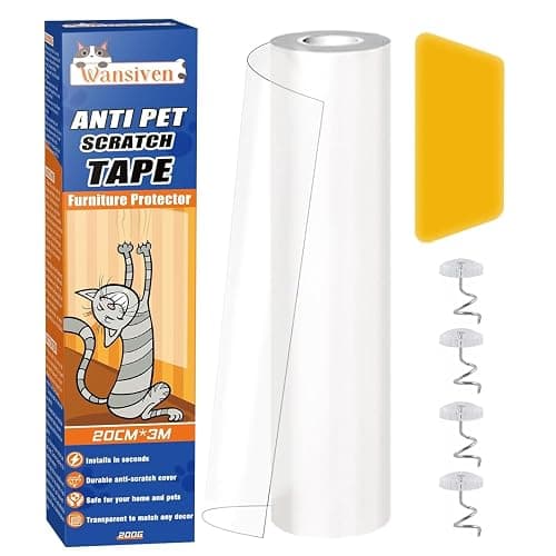 Wansiven Protection Griffe Chat Canapé, Transparent Protection Canape Anti Griffe, Résistant à l'usure et aux Rayures, adhésif Film Anti-griffures pour Chat et Chien, canapé, Porte (20 cm x 3 m) - Image 1