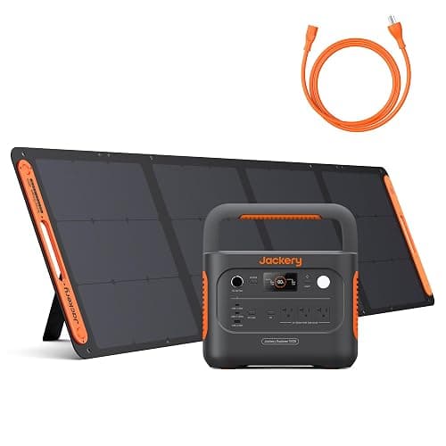 Jackery Solar Generator 1000 v2 with 200W Solar Panel,1070Wh Portable Power Station LiFePO4 Battery,1500W AC/100W USB-C Output,for Outdoor,Off-Grid Living,RV,Emergency (AC Cable Included) - Image 1