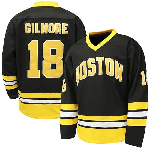 Atonmore Happy Gilmore #18 Boston Adam Sandler Stitched Ice Hockey Jersey | Boston Adam Sandler 1996 Movie S-XXXL,90S Hip Hop Clothing for Party - Image 1