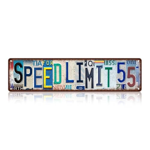 TREEPERI Vintage Speed Limit 55 Street Sign Wall Decor Metal Tin Signs for Bar Home Bedroom Garage - Image 1