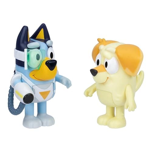 Bluey Figure 2-Pack - Surprise Blaster Suit Pack, 2.5 inch / 6.35 cm Figures of Bluey and Neighbor Chucky, Recreate Favorite Moments from The Bluey Episode - Surprise - Image 1