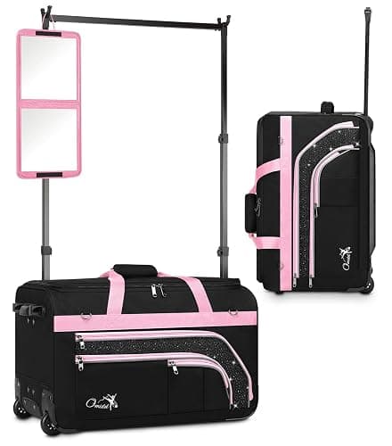 Dance Bag with Garment Rack, 23" Rolling Dance Suitcase Competition Duffle Bag with Garment Rack & Wheels | Versatile Compartments, Upgraded Stable System for Dance Shows, Travel, Cheer, Recital - Image 1