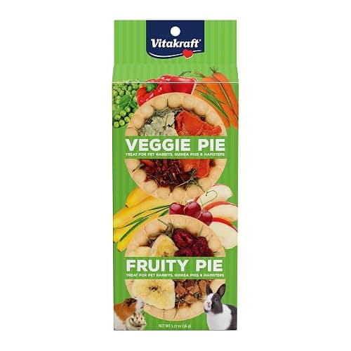 Vitakraft Veggie & Fruity Pie Treat for Pet Rabbits, Guinea Pigs, and Hamsters, 2 Pies,brown,24" x 50", 1.27 Ounce (Pack of 1) - Image 1