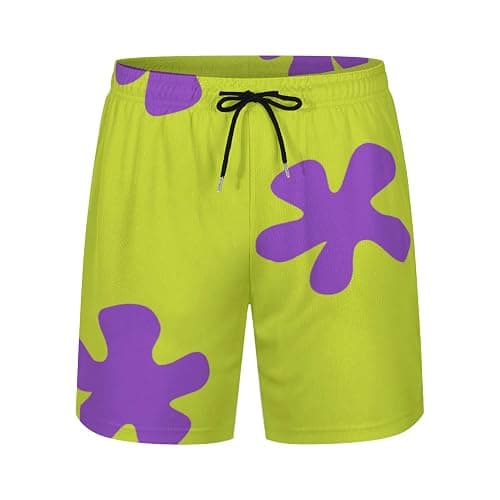 NLRESAX Funny Men's Board Shorts, Quick Dry Green Swim Trunks with Pocket and Mesh Lining Beach Shorts Bathing Suits - Image 1