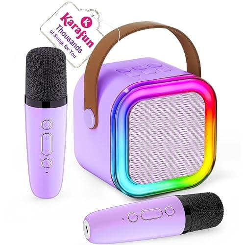 IROO Mini Karaoke Machine for Kids, 2025 TOP Toys Christmas Birthday Gifts Ideas for Girls Ages 4, 5, 6, 7, 8, 9, 10, 12+ Years Old, Portable MP3 Player with 2 Wireless Mics for Party - Image 1