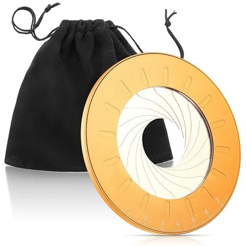 Zonon Circle Drawing Maker Stainless Steel Adjustable Round Circle Template Tool Ring Making Tool with Black Flannelette Bag for Drafting, 125 mm(Yellow) - Image 1