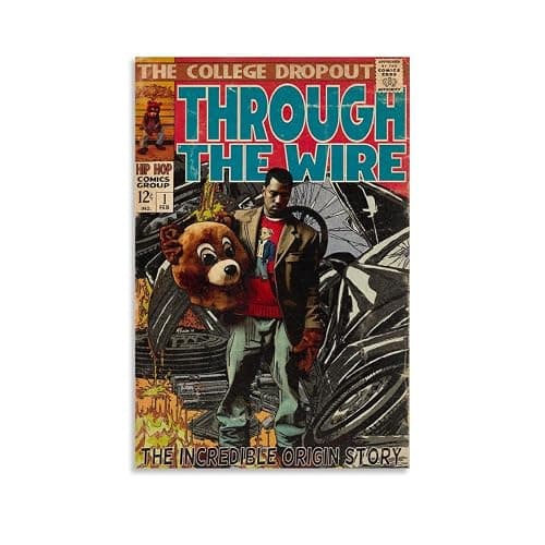 TAICI Kanye Poster Hip-hop West Comic Music Posters for Room Aesthetic Canvas Wall Art Bedroom Decor 12x18inch(30x45cm), Unframe-style - Image 1