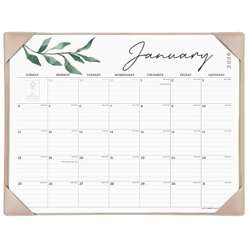 Cabbrix Desk Calendar 2026-2027 with Desktop Mat, 18 Month Large Calendar January 2026 - June 2027, 21" x 16-1/2" Big Desk Blotter Calendar for Home School and Office - Image 1
