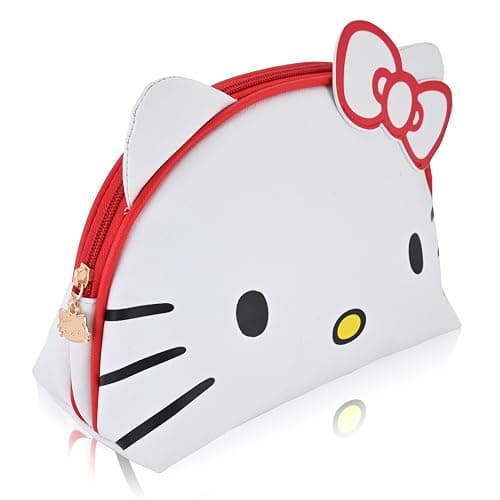 Sanrio Hello Kitty Makeup Bag for Women | Hello Kitty PU Leather Travel Toiletry Bag for Women | Make Up Travel Bag Cosmetic Bag Makeup Pouch - Image 1