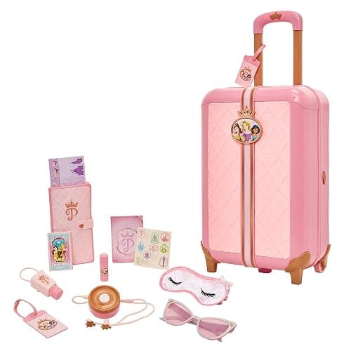 Disney Princess Travel Suitcase Play Set for Girls with Luggage Tag by Style Collection, 17 Pretend Play Accessoriespiece Including Travel Passport! for Ages 3+ - Image 1