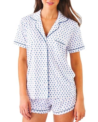 HMPEAIIY Women Y2k Pajamas Set Cute Preppy 2PCS Button Down Holiday Monkey Shorts Summer Outfit Beach Vacation Loungewear Pjs - Image 1