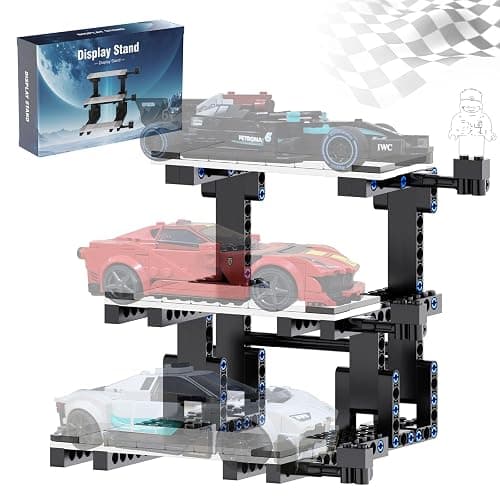 Display Stand for Lego Speed Champions Building Kit, 3 Layer Stand for Lego Car 77242 76923 76934 77240 77239 76914 76917 Model with Driver's Display, Collectible Gifts for Adults (220 Pcs) - Image 1