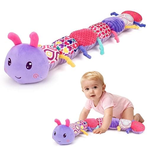 Topsochir Baby Girl Toys 0-3-6 Months Musical Stuffed Animals Plush Caterpillar Toy with Crinkle Rattles Tummy Time Sensory Learning Toys for Infants 6-9-12 Months Newborn Girls Boys Shower Gifts - Image 1