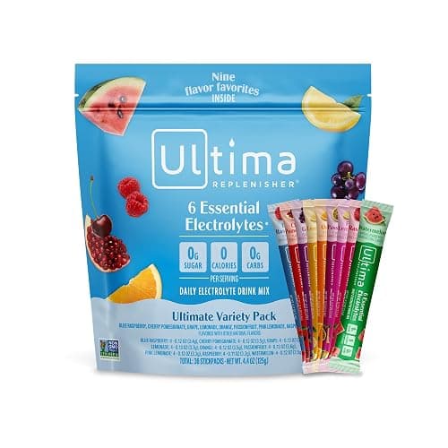 Ultima Replenisher Daily Electrolyte Powder – Ultimate Variety Pack, 36 Stickpacks – Zero Sugar Hydration Packets with 6 Electrolytes and Minerals – Sugar Free, Plant Based & Keto Friendly Drink Mix - Image 1