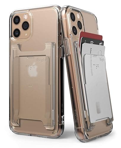 Ringke Slot Card Holder (2 Pack) Designed for Smartphones, Adhesive Stick On Wallet Case Minimalist Slim Hard Premium Credit Card Cash Sleeve - Clear Mist - Image 1