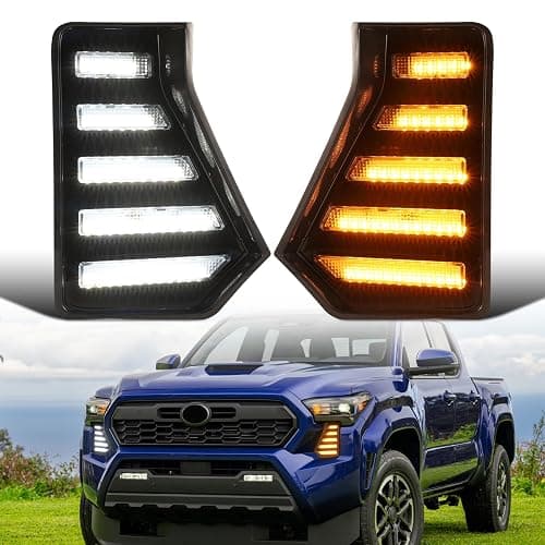 LED Fog Lights Daytime Running Lights fit For 2024 2025 Toyota Tacoma Fog Light Assembly Turn Signal Lights Tacoma 2024 2025 Accessories(DRL 5LED) - Image 1