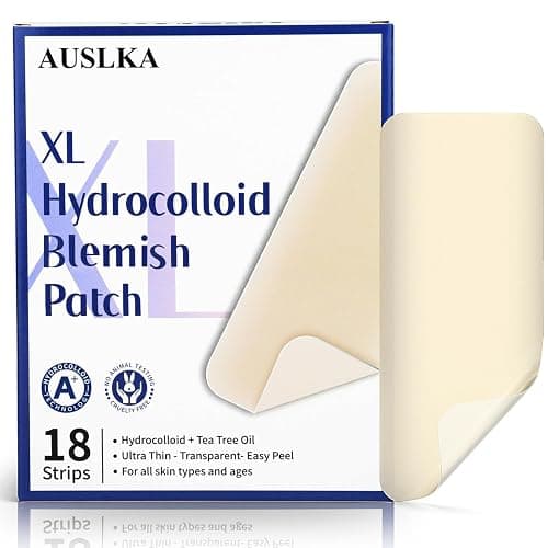 AUSLKA Large Blemish Patches XL -18 Strips, Hydrocolloid Spot Dots - Blemishes Patch, Zit Stickers, For Face Zit Patch - Image 1