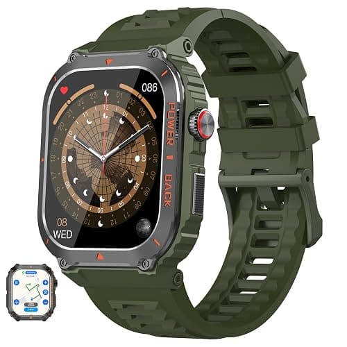 Military GPS Smart Watch for Men with Offline Map/Air Pressure/Altitude/Compass,smart Watch for Android Phones and iPhone,Waterproof Fitness Tracker with Blood Oxygen/Heart Rate/Sleep/100+ Sport Modes - Image 1