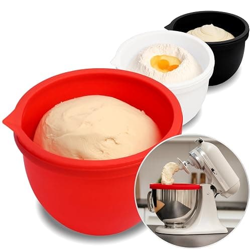 MixAid™ Silicone Liners for KitchenAid Tilt-Head 5 Qt Mixers – Attachments & Accessories – No Need for Replacement Bowls – Includes 3 Liners & 3 Lids (Not for Bowl-Lift Models) – Patented - Image 1