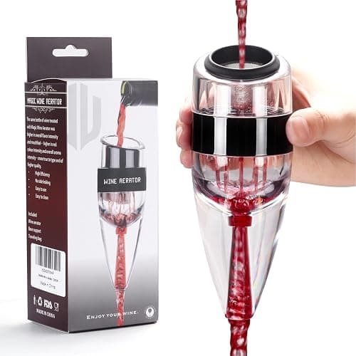D&Slifei Wine Aerator Pourer and Decanter with Unique Aeration Device Quickly Enhances Wine Flavors with Smoother Finish,Best Gifts for Wine Lovers and Sommeliers (Black) - Image 1