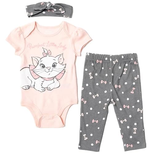 Disney Pixar Toy Story Lion King Minnie Mouse Baby Girls Bodysuit Pants and Headband 3 Piece Outfit Set Newborn to Infant - Image 1