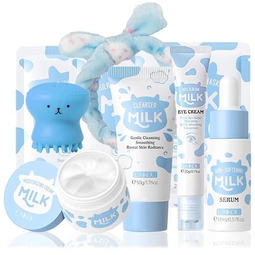 Milk Skincare Set, Milk Skin Care Products Skin Care For Teens 10-12, Natural Milk Extract Girls Skin Care For Kids Age 8-12, Travel Size Skin Care Set, Skincare For Girls 10-12, Teen Skin Care - Image 1