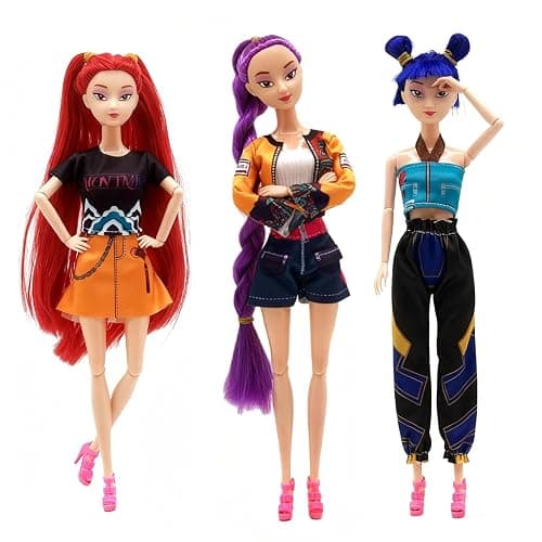DANONI 2025 New Singer Fashion Dolls,11.5'' Girl Group Fashion Doll for Kids,Articulated Fashion Doll Set,Great Idea for Girls Fans (D-3Pcs) - Image 1