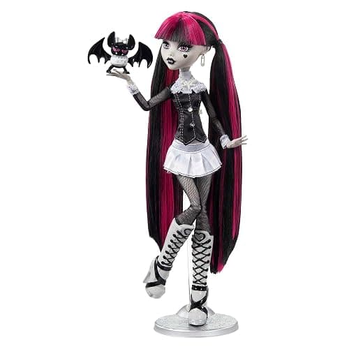 Monster High Reel Drama Doll, Draculaura in Black and White, Collectible Reproduction with Doll-Size and Life-Size Posters, Horror Flick Theme - Image 1