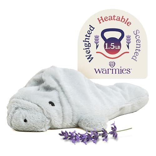 warmies Microwavable & Weighted Stuffed Animals, Manatee - Heated Stuffed Animal Plushie for Warmth & Comfort - Cute Soft Plush Toys for Adults & Children (Boys, Girls, Babies & Toddlers) - Image 1