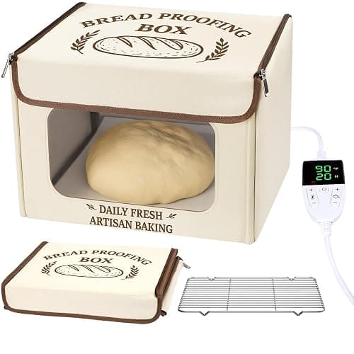 Antner Folding Bread Proofing Box with 70-131°F Temp Control & 99H Timer, Front-View Window Sourdough Proofing Box, Dough Proofer with Metal Rack for Sourdough, Pizza, Bread Baking, Yogurt, Kombucha - Image 1