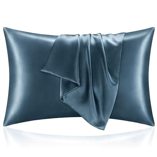 BEDELITE Satin Pillowcase for Hair and Skin, Super Soft and Cooling Similar to Silk Pillow Cases 2 Pack with Envelope Closure, Gift for Women Men(20"x30" Queen Size, Bluesteel) - Image 1