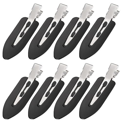 8Pcs Creaseless Hair Clips for Women Styling, Makeup Accessories, Black | MADHOLLY No Crease No Bend, Alligator Flat Hair Barrettes for Fixing Bangs, Hairstyle Stuff - Image 1